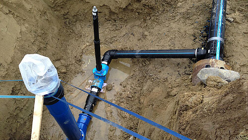 Haustechnik Sanitär Wasserversorgung für Gewerbe Bodenleitungen